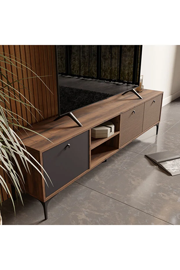 VisionLine TV Ünitesi – Antrasit & Kaplan